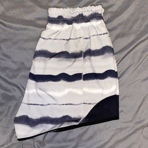 Women’s Maurices in Motion Athletic Shorts. Gray and silver with black accents.